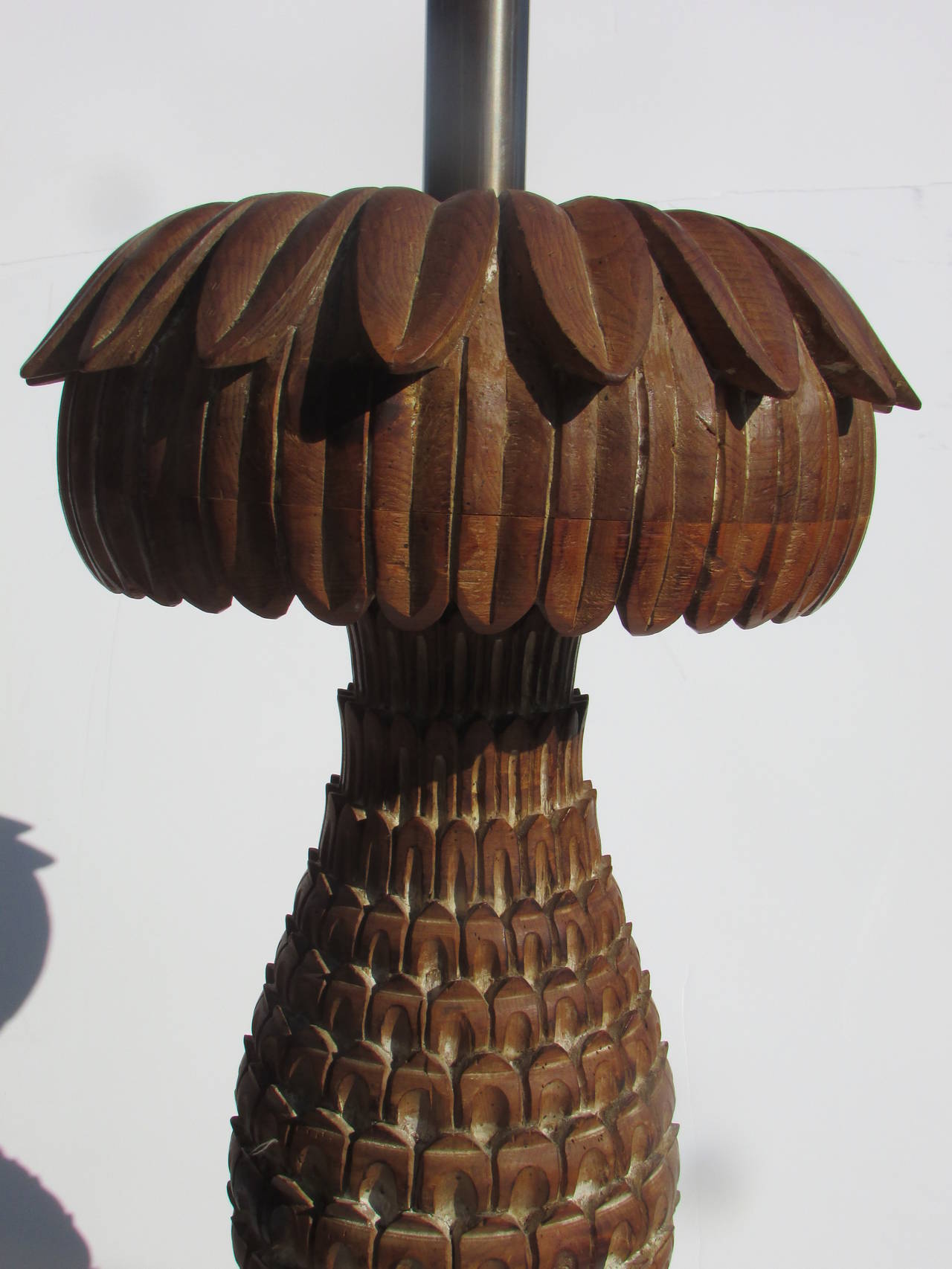 wood carved pineapple