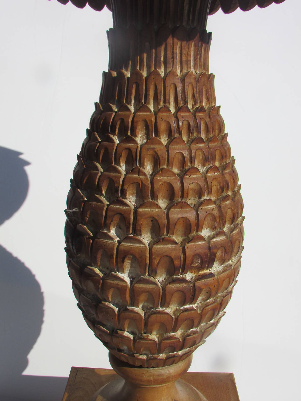 carved wooden pineapple