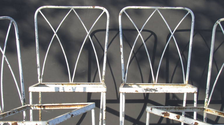  Rare 1940's Regency Wrought Iron Chairs by Salterini 3