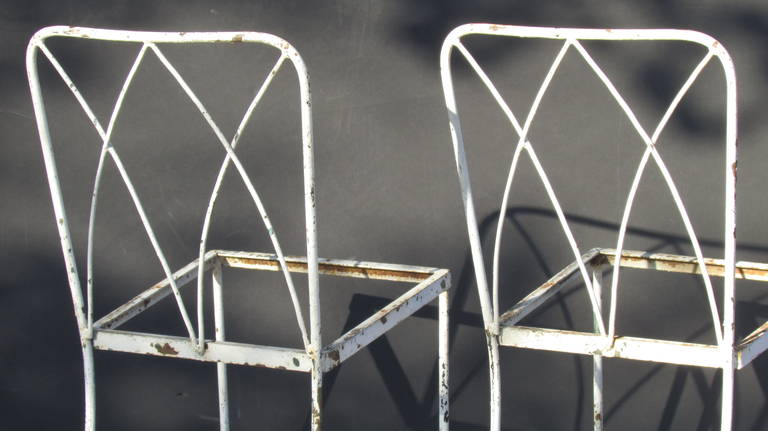 20th Century  Rare 1940's Regency Wrought Iron Chairs by Salterini