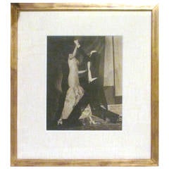 Vintage Surrealist Gelatin Print Photograph Dancing Mannequins