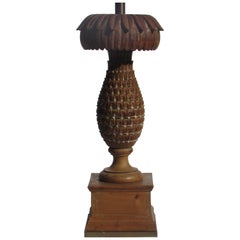 Oversize Carved Wood Pineapple Lamp by Marbro