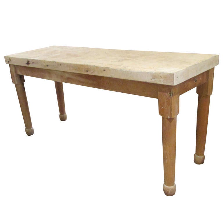 Antique American Butcher Block Work Table at 1stdibs