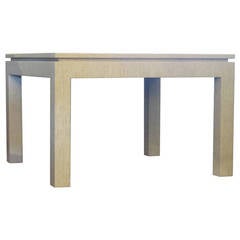 Karl Springer Style Lacquered Linen Low Table