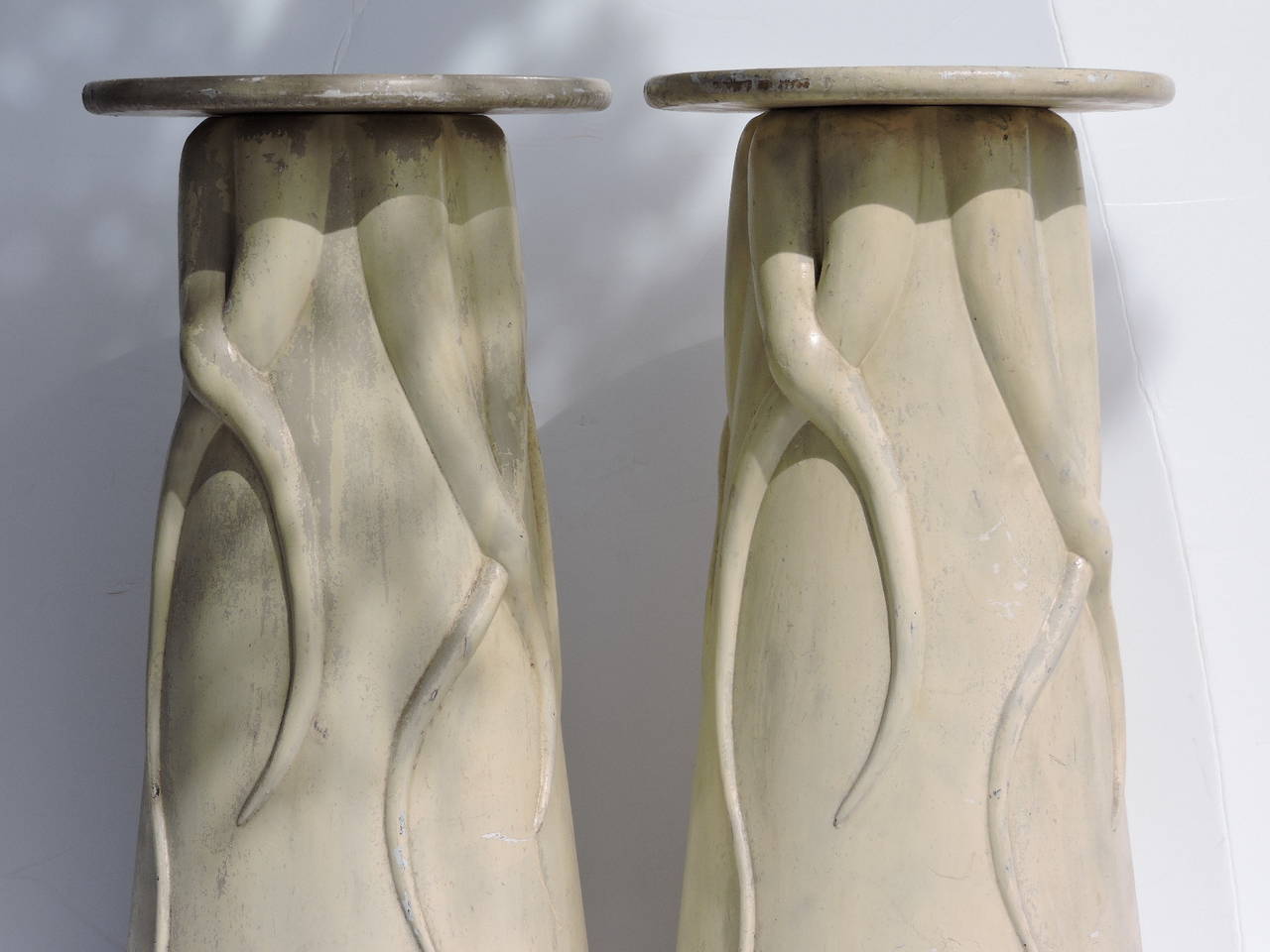 Organic Modern Surrealistic Fiberglass Pedestals