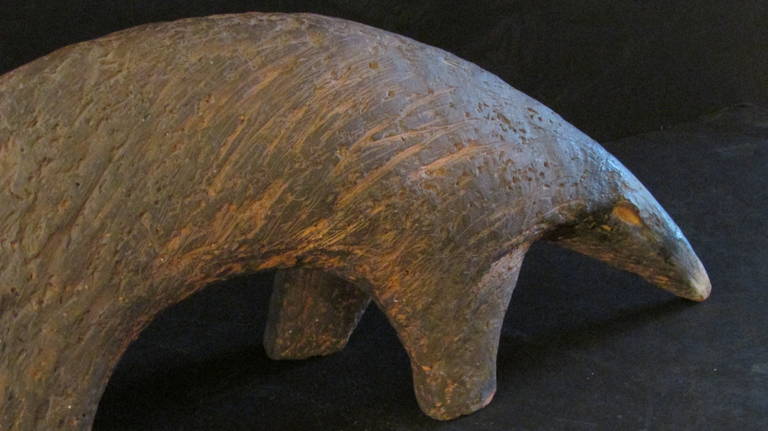 Stoneware Life-Size Ceramic Sculpture of an Anteater