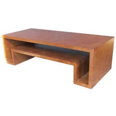 Faux Parchment Coffee Table in the Style of Paul Frankl