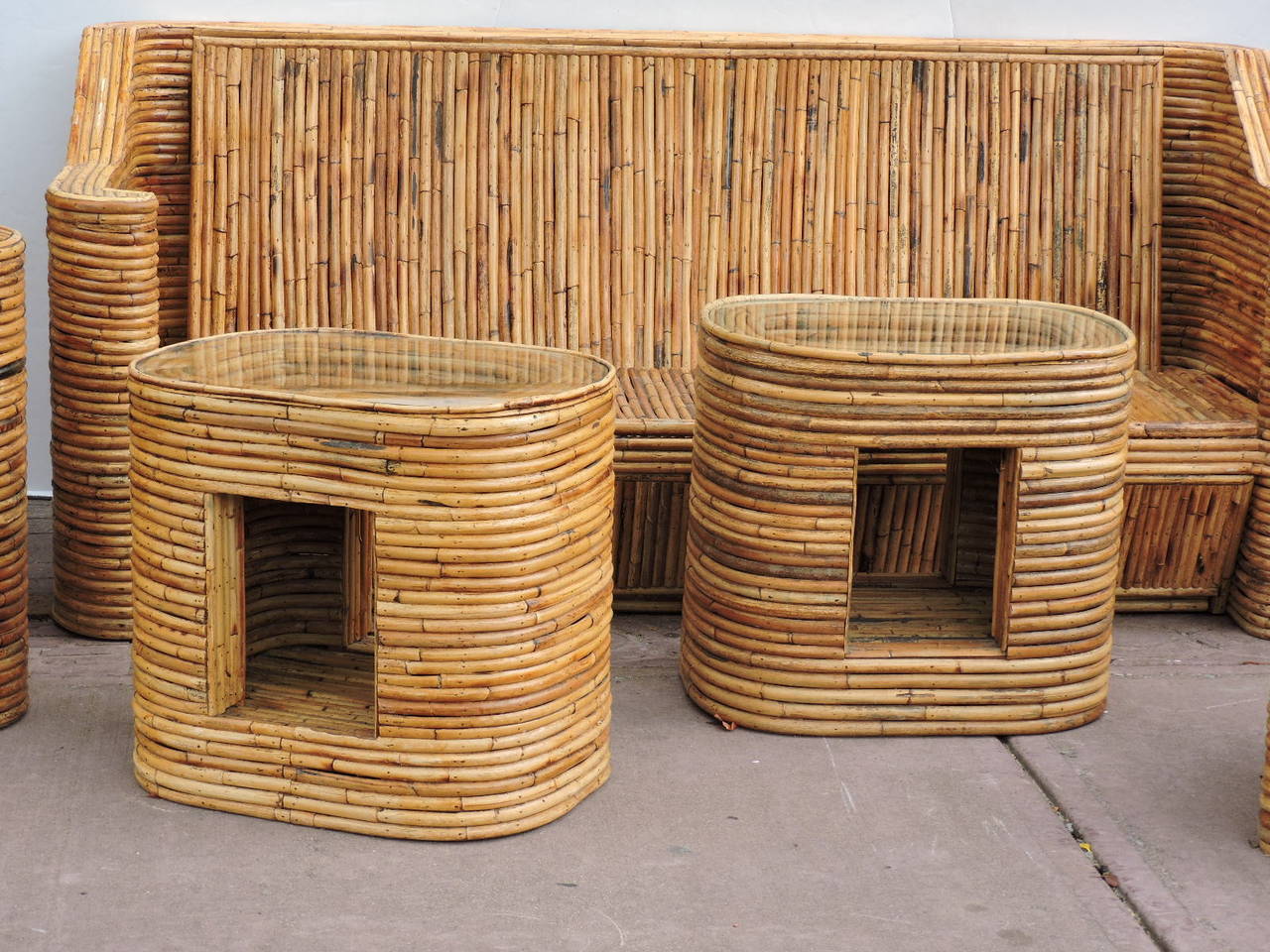  Oversize Natural Bamboo Rattan Set 2