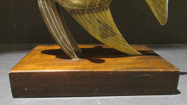 Brass Angel Fish Sculpture by Frederick Cooper In Excellent Condition In Rochester, NY