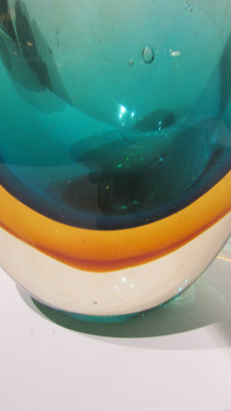 Seguso Flavio Poli Sommerso Italian Glass Vase 1