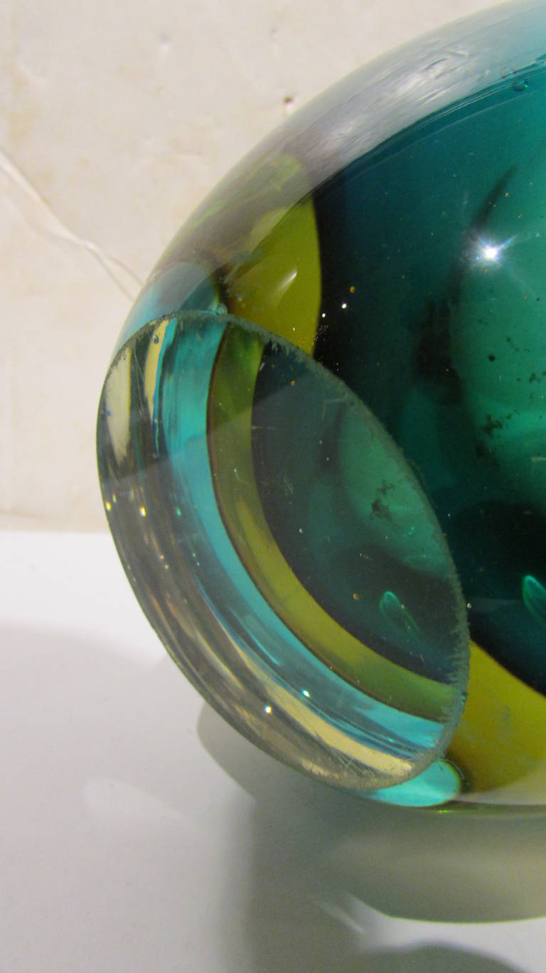 Seguso Flavio Poli Sommerso Italian Glass Vase In Excellent Condition In Rochester, NY