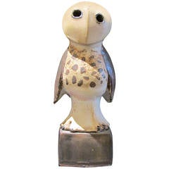Scandinavian Modernist Ceramic Sculpture of an Owl Scandinavian Modernist Ceramic Sculpture of an Owl