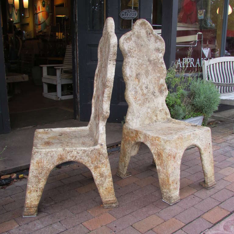 American 1970's Brutalist Artisan Chairs