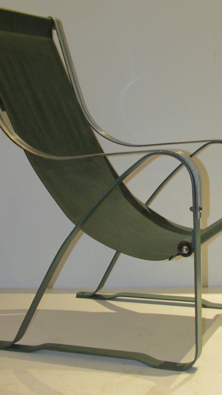 Acier  Chaise à piètement Machine Age par Salvatore Bevelacqua pour Craft, années 1930 en vente