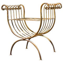 Italian Gilt Metal Bench