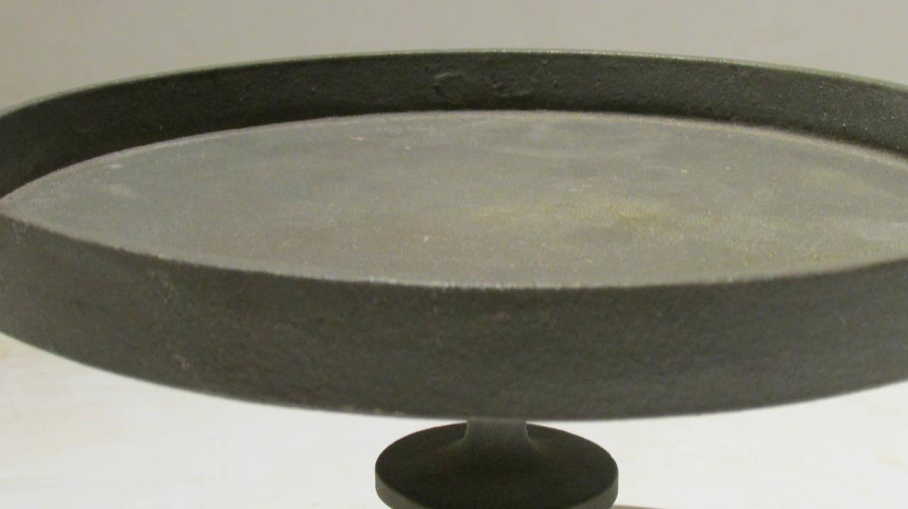 1960's Modern Cast Iron Tazza & Candlestick In Excellent Condition In Rochester, NY