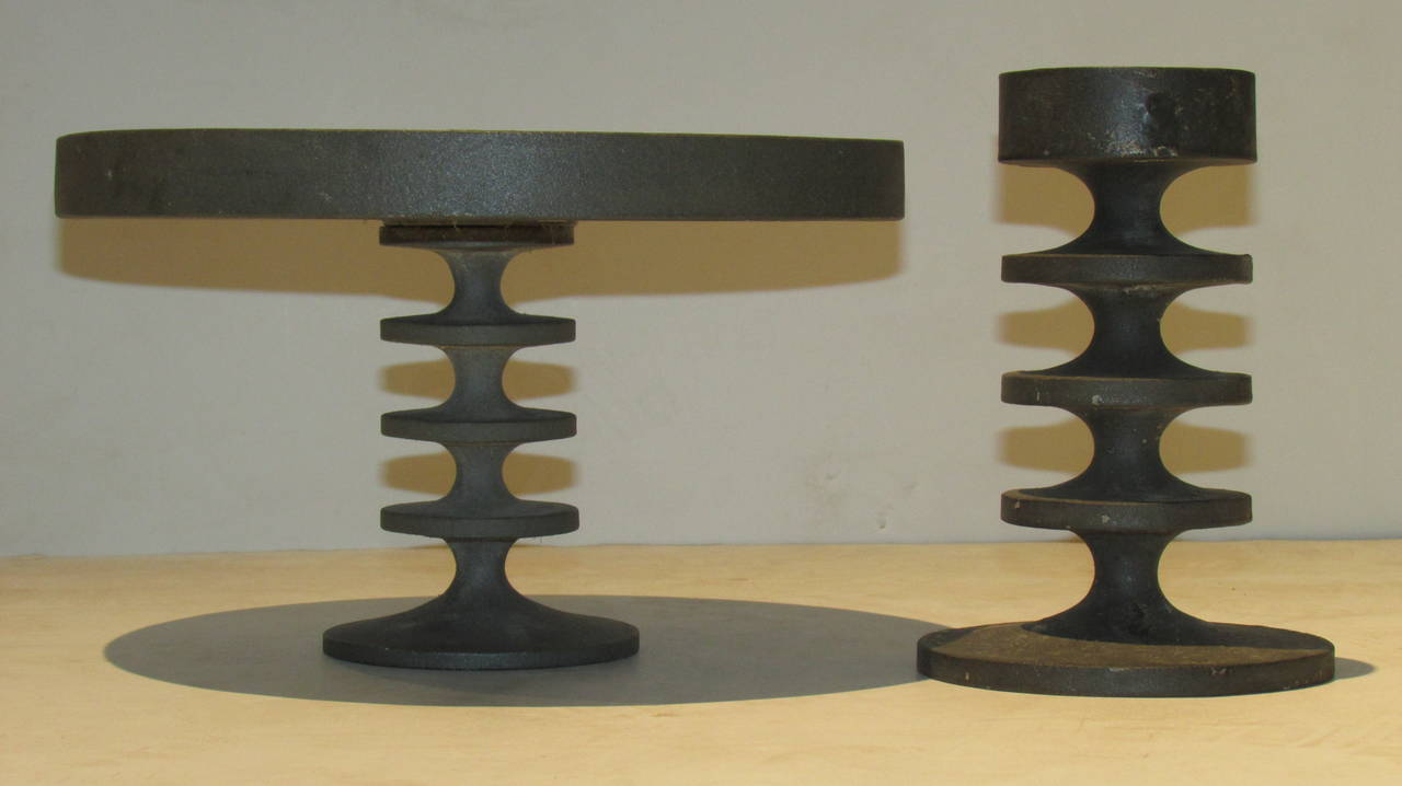 1960's Modern Cast Iron Tazza & Candlestick 3