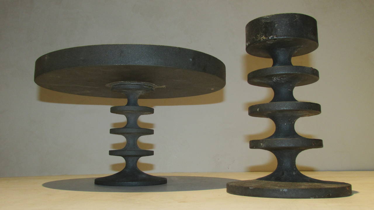 1960's Modern Cast Iron Tazza & Candlestick 1