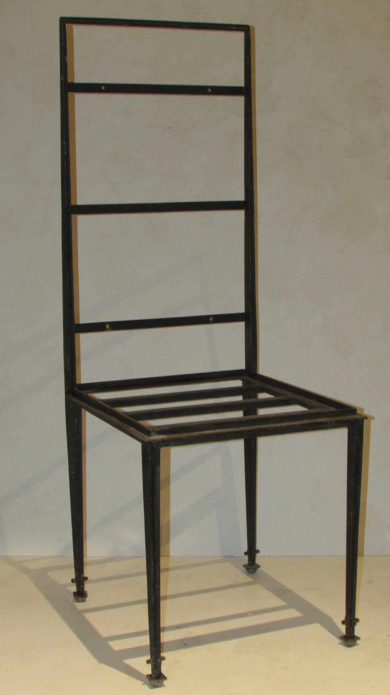  Unusual Modernist Tall Back Iron Chairs, 1940-1960 For Sale 4