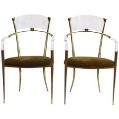 Very Rare Pair of Lucite Chairs