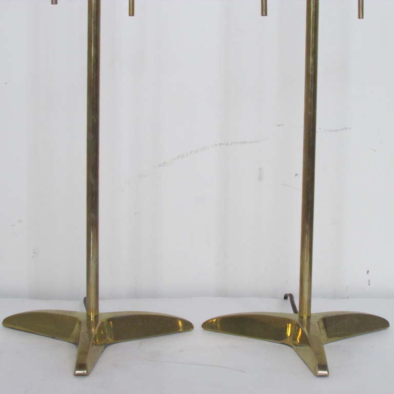 20th Century Gerald Thurston Brass Table Lamps For Stiffel