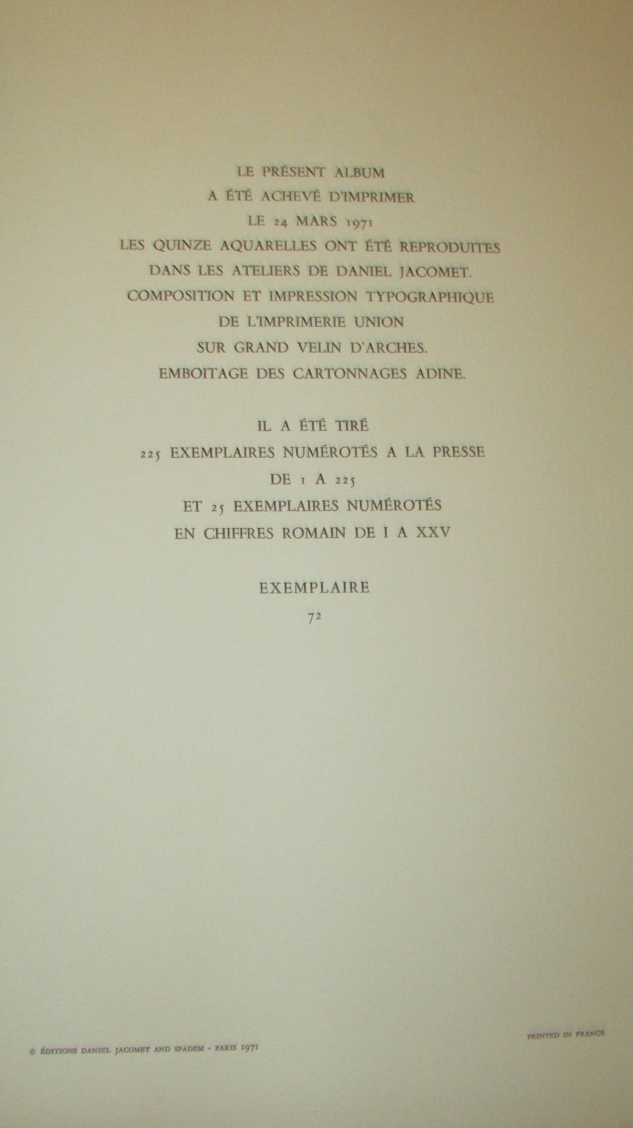 Français Cezanne - 15 aquarelles en fac-similé - Jacomet - 1ère édition limitée 72/225