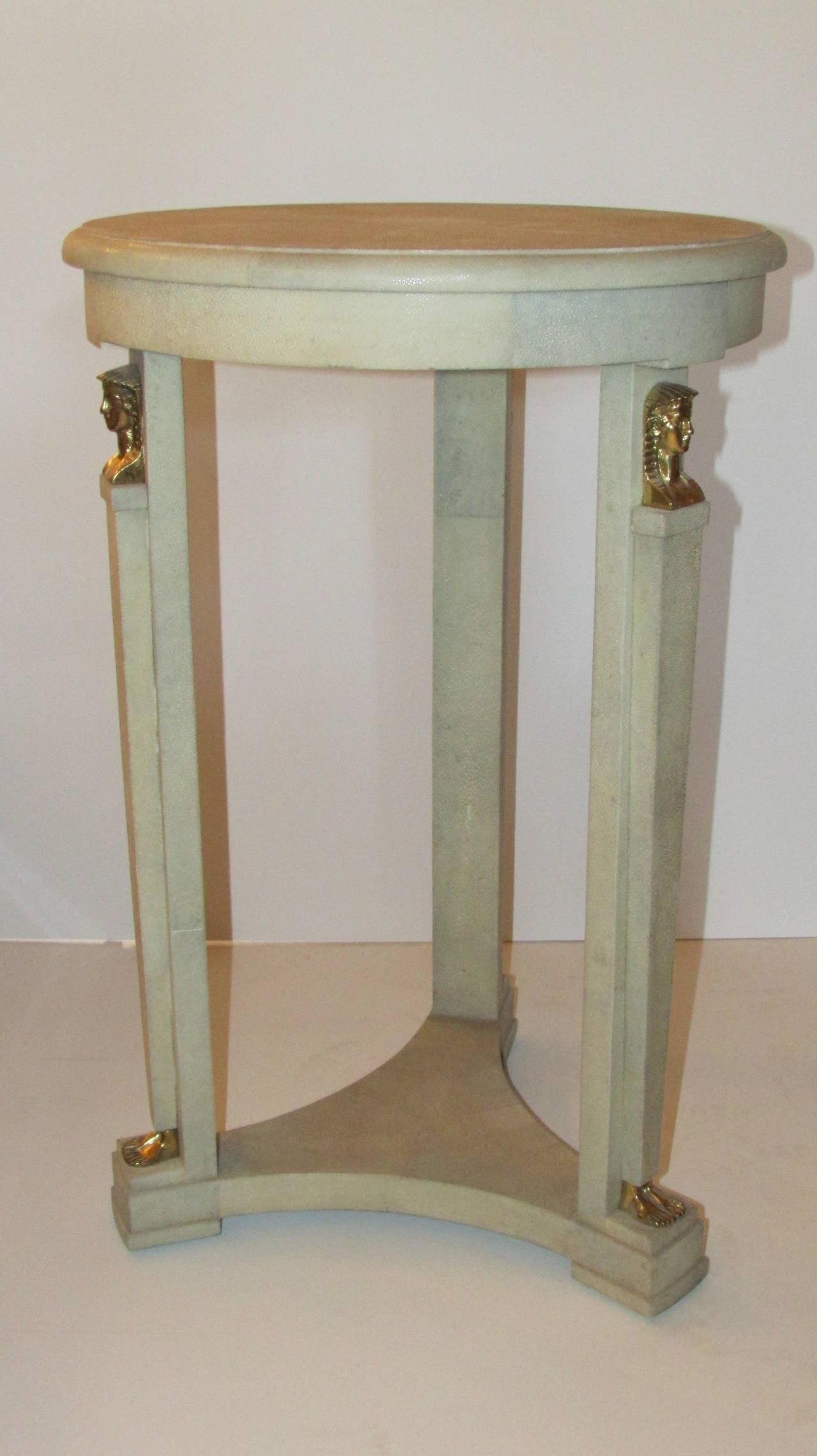 Neoclassical Empire Style Shagreen Table by Maitland Smith 4
