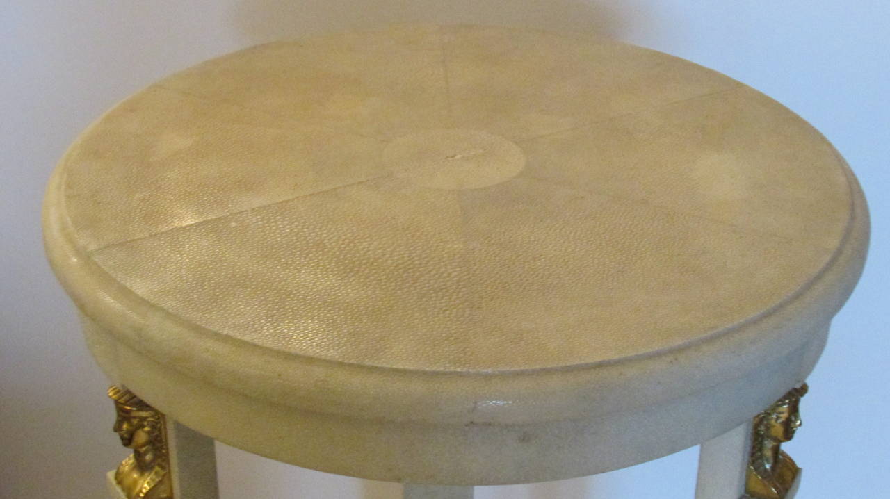 Neoclassical Empire Style Shagreen Table by Maitland Smith 1