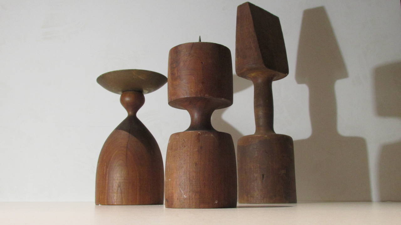 American Craftsmen Studio Modernist Turned Wood Grouping In Good Condition In Rochester, NY