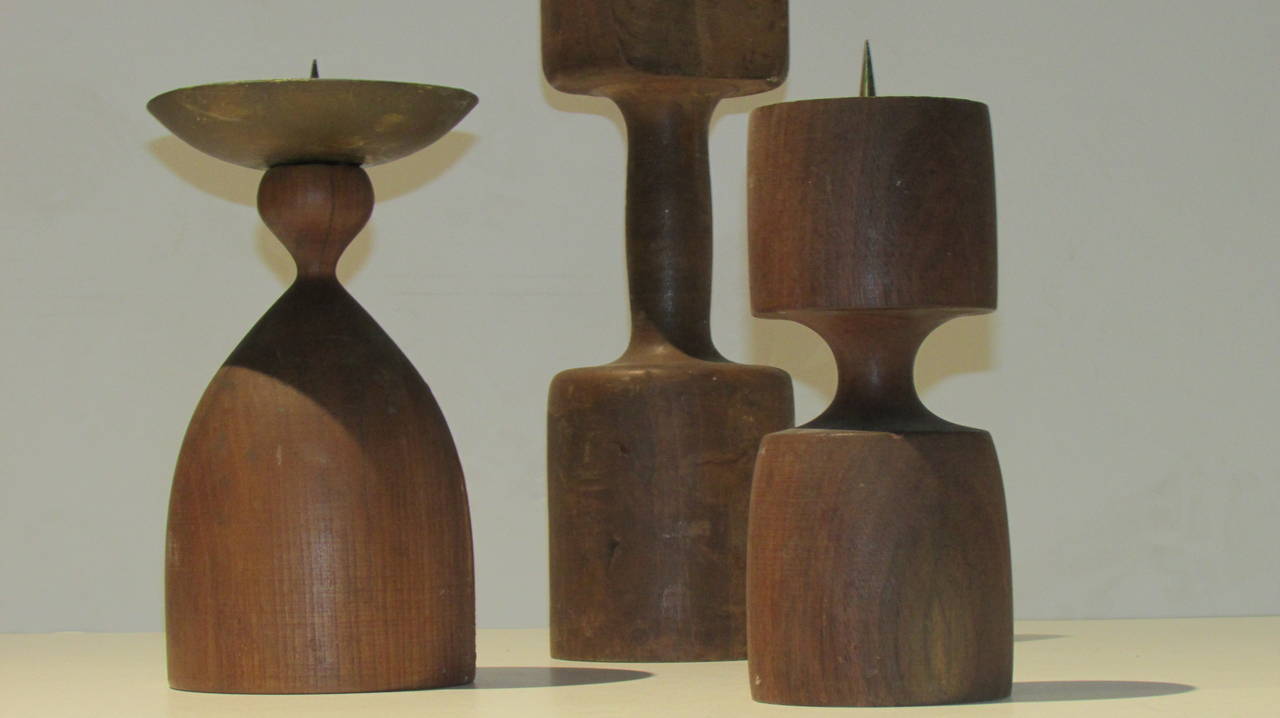American Craftsmen Studio Modernist Turned Wood Grouping 1