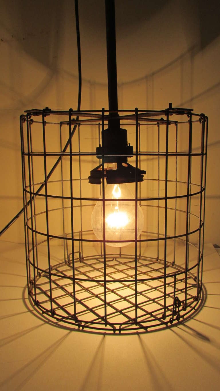 1930's American Industrial Cage Lights For Sale 3