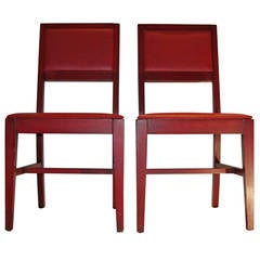 Vintage  Red Chairs style of Jean-Michel Frank