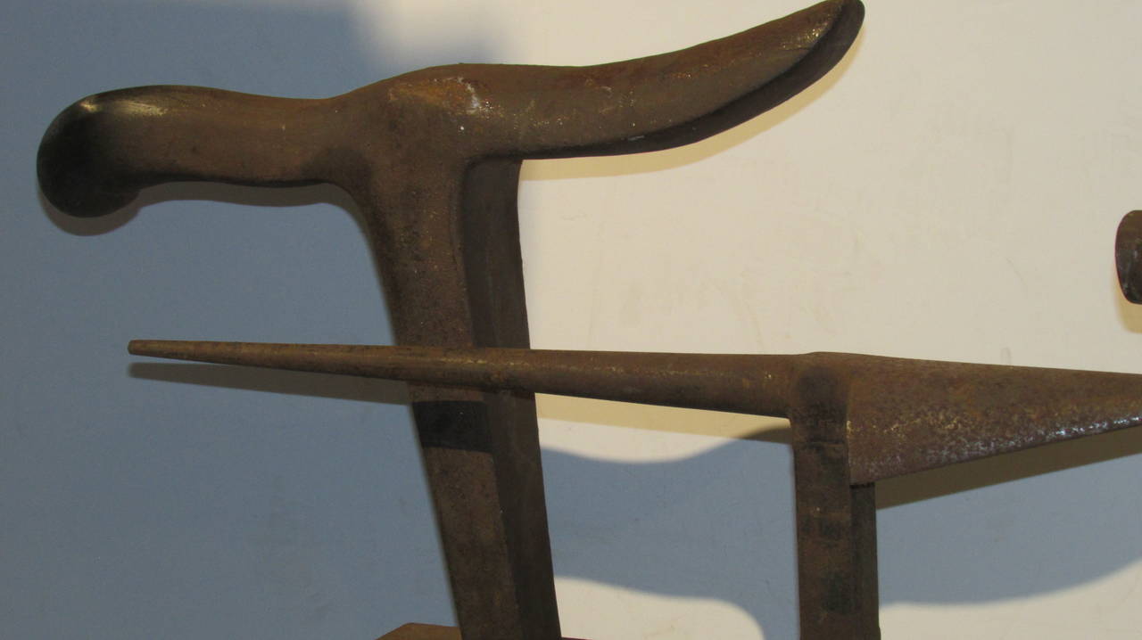 20th Century Antique Cast Iron Anvils and Table