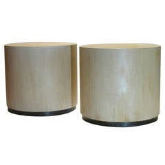 Pair Modernist Cylinder Tables