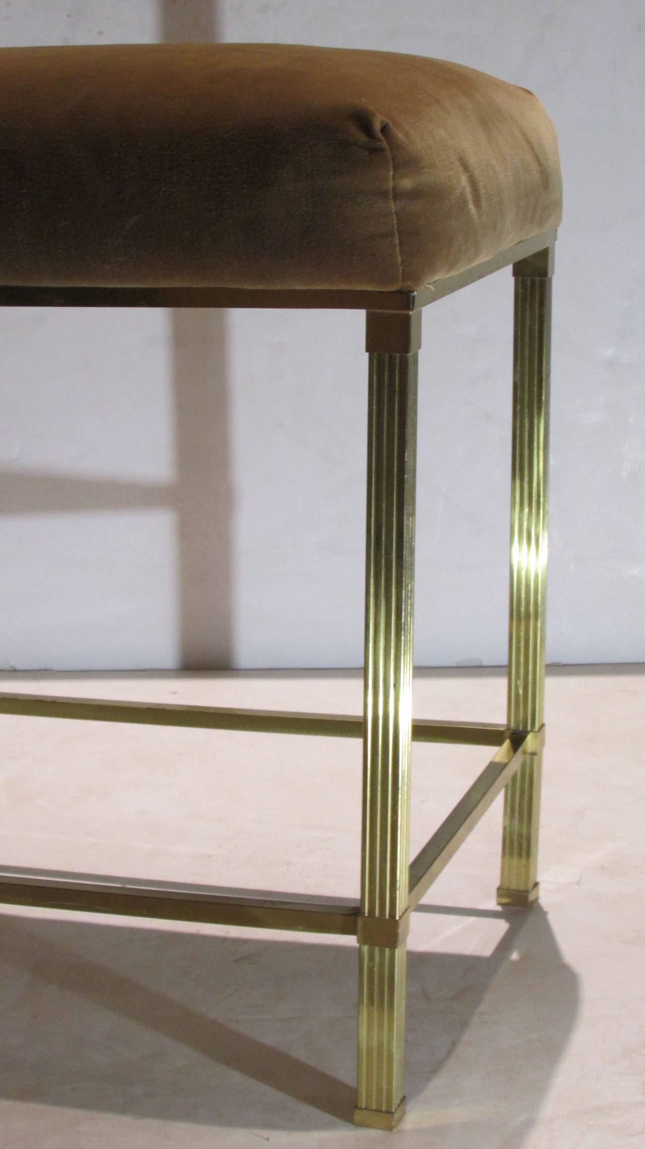 Mid-Century Regency Gilt Brass Bench
