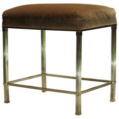 Mid-Century Regency Gilt Brass Bench