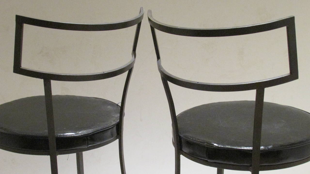 Mid-Century Modern Iron Klismos Chairs