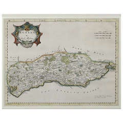 Antique 17th Century Hand-Coloured Map of Sussex