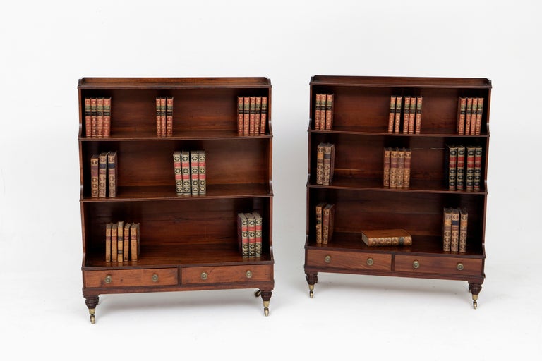 Irish Pair of antique open bookshelves.
