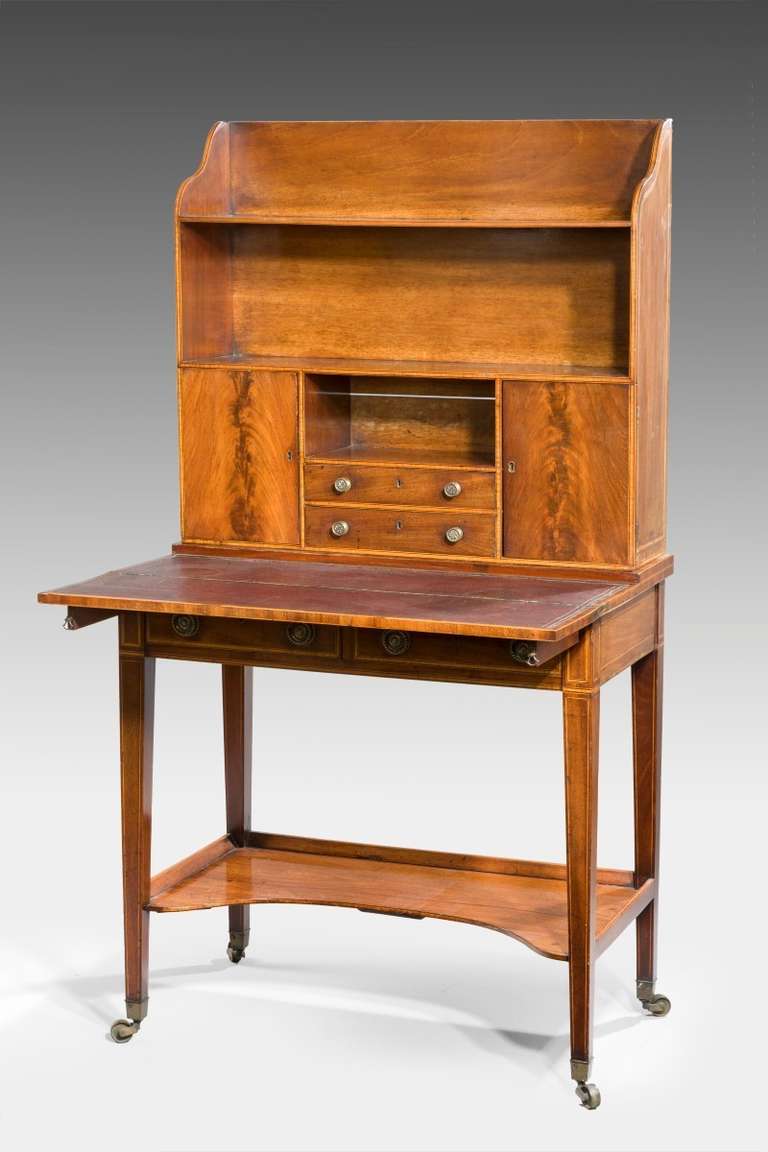 English Antique Desk and Bookcase For Sale