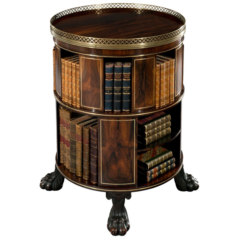 Regency Circular Free Standing Bookcase For Sale