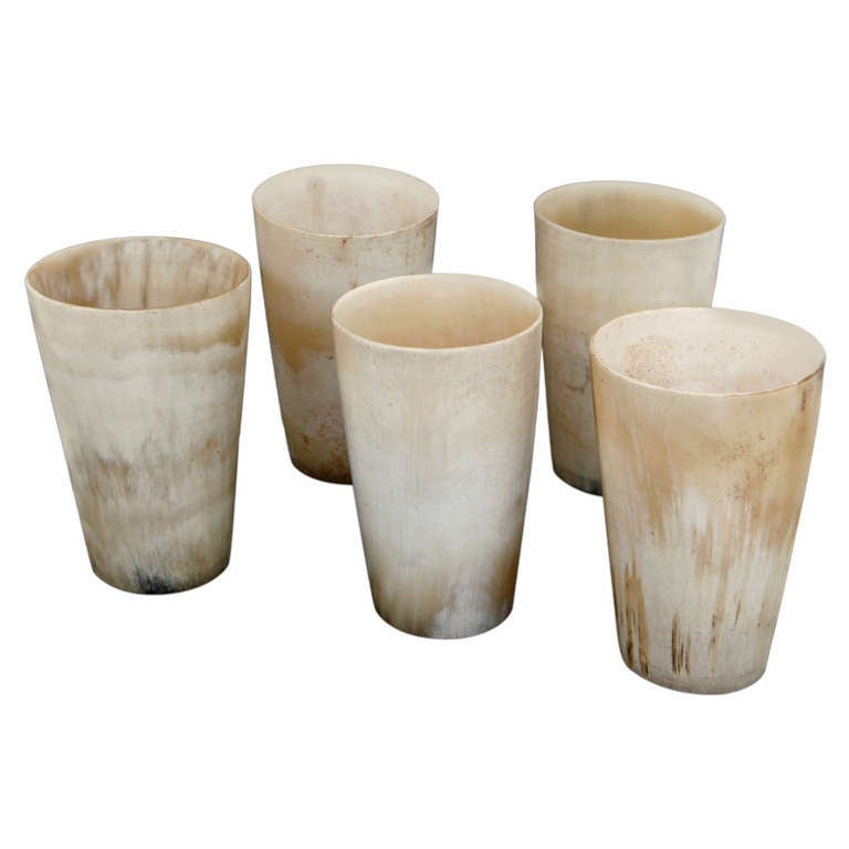 Five 19th century white horn beakers For Sale at 1stDibs