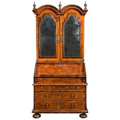 Antique walnut bureau cabinet