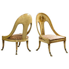 Pair of Antique Roman Style Chairs 12