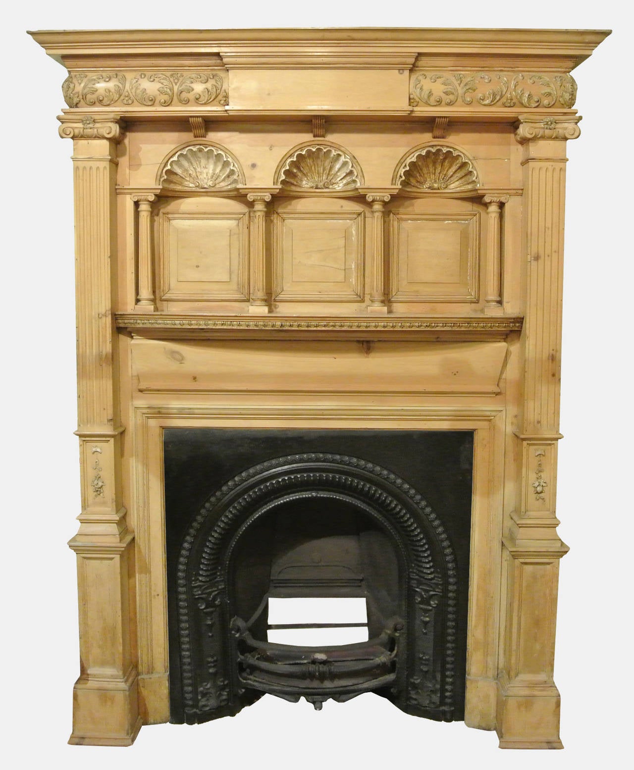 Georgian Pine Panelled Fire Surround For Sale