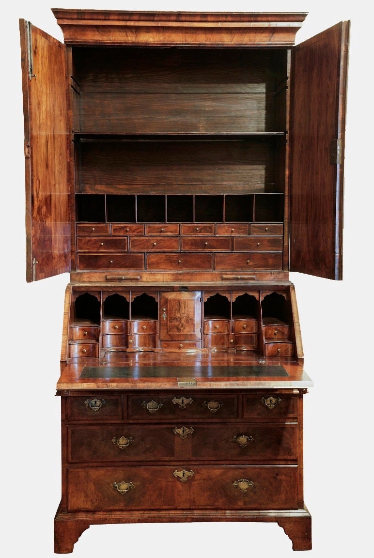 Early 18th Century George I Walnut Bureau Bookcase