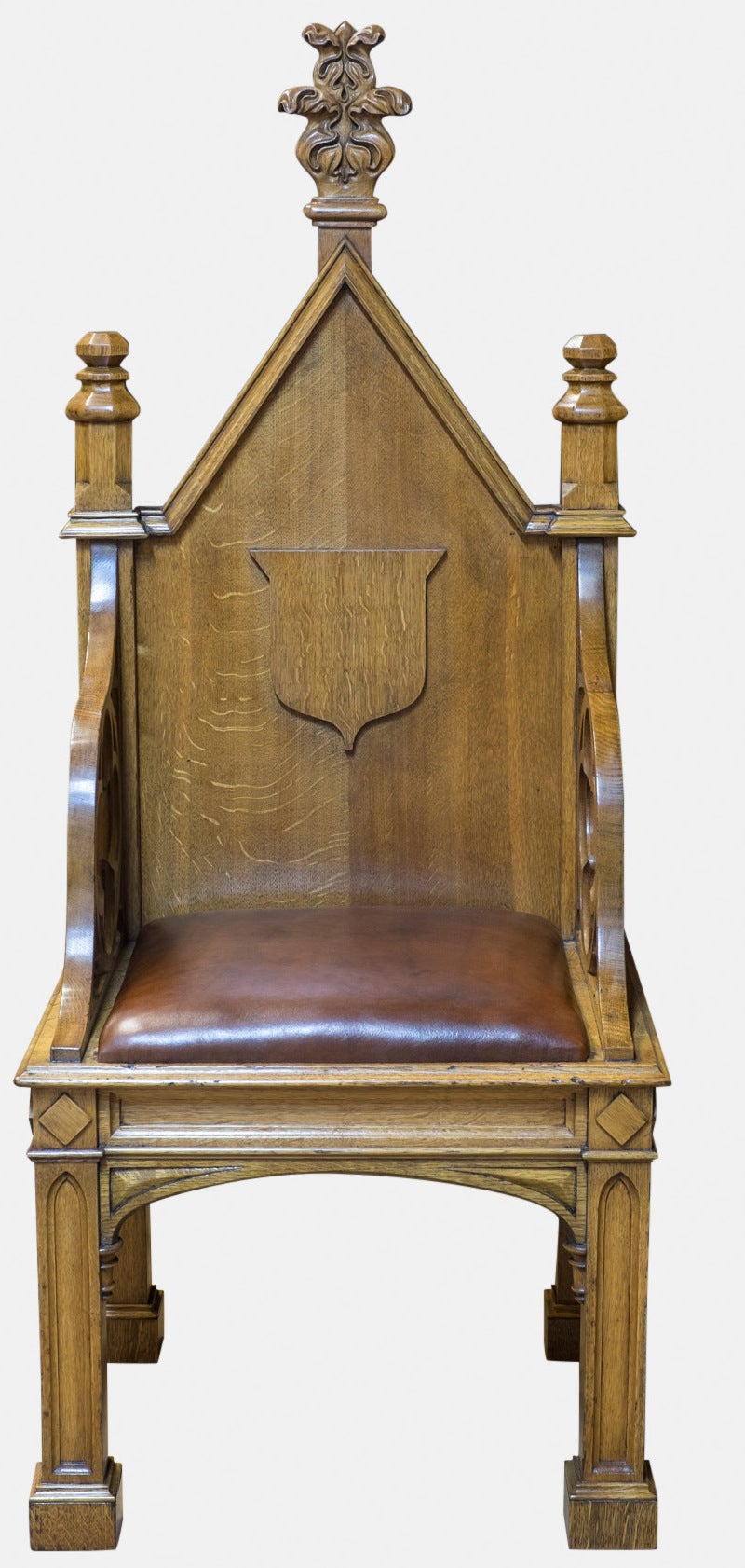 Pair of Gothic Throne Chairs For Sale at 1stDibs