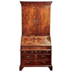 George I Walnut Bureau Bookcase