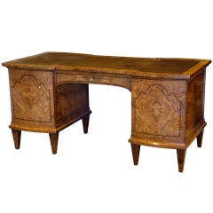 Burr Walnut, Amboyna And Inlaid Gentlemans Desk