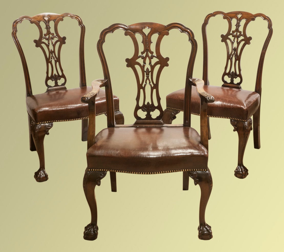 Set of Six Superior Quality George II Style Mahogany Dining Chairs For Sale